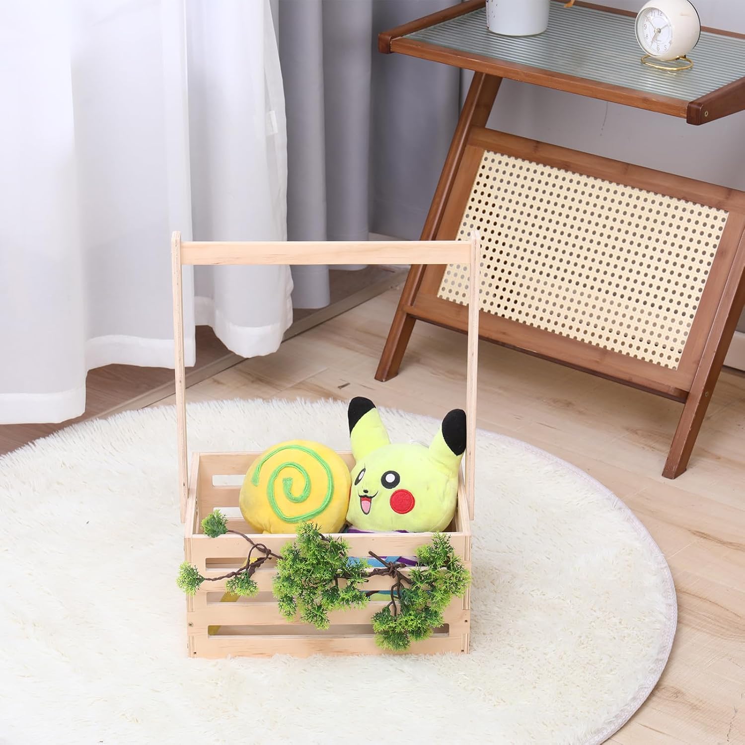 Wooden Baby Shower Crate Closet , Baby Storage nursery Crate Hamper with Handle, Gift Basket for Baby nursery Excluding hangers,Newborn Boy Girl Welcome Gift for New Mom Parents house organizers