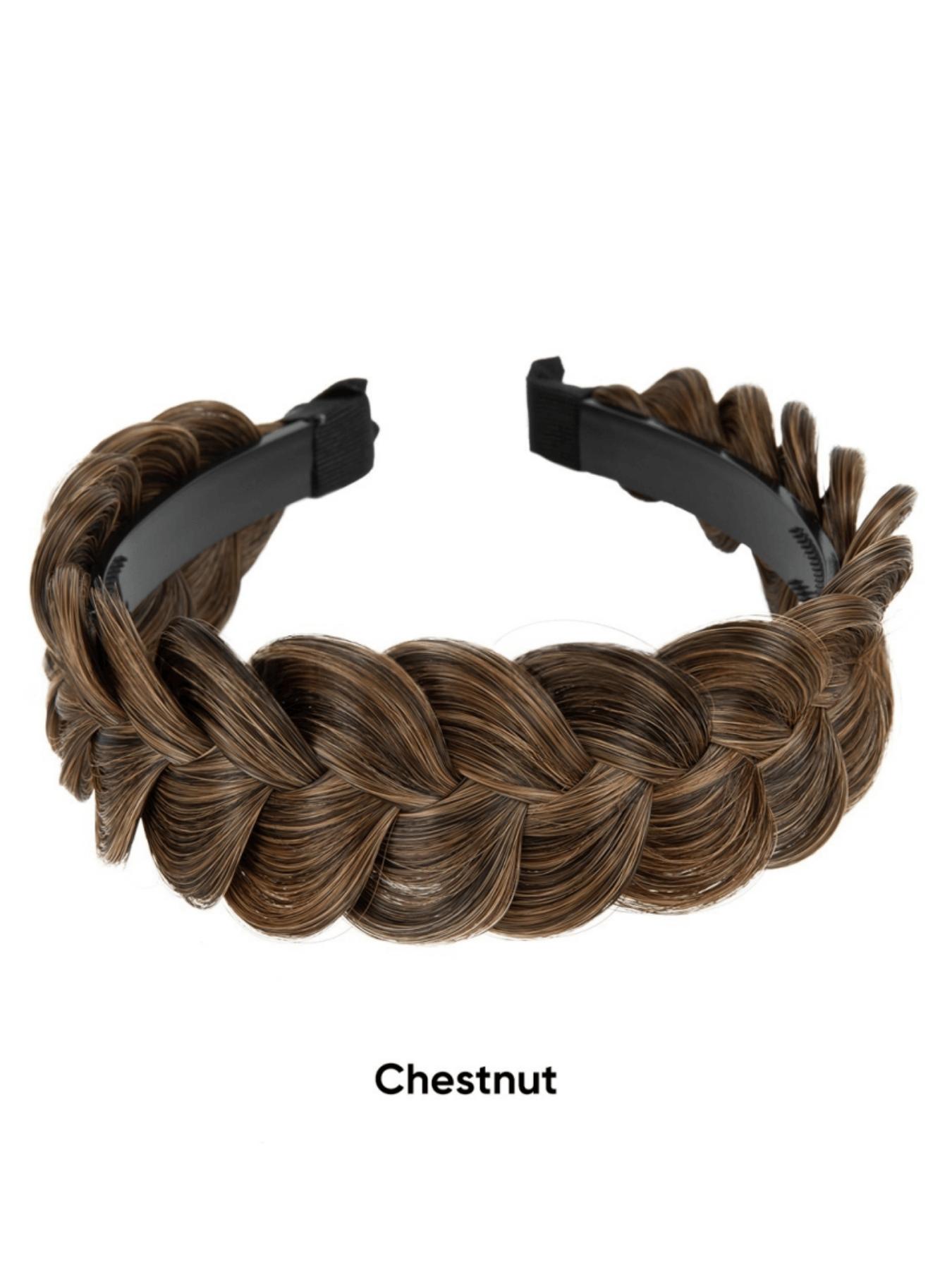 Braided Headband Synthetic Hair Dark Brown Hairband with Teeth for Women Amazon.com : Denlydom Headband 4 Strands Synthetic Hair  main image 3