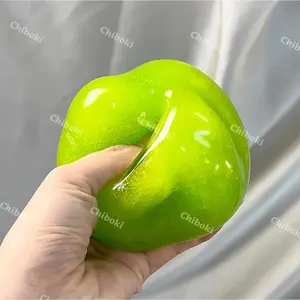 Green Apple Slushie Squishy Toy Crunchy Moldable Non-Rebound Sensory Fidget Stress Reliever Medium Grip Strength Slow Rising