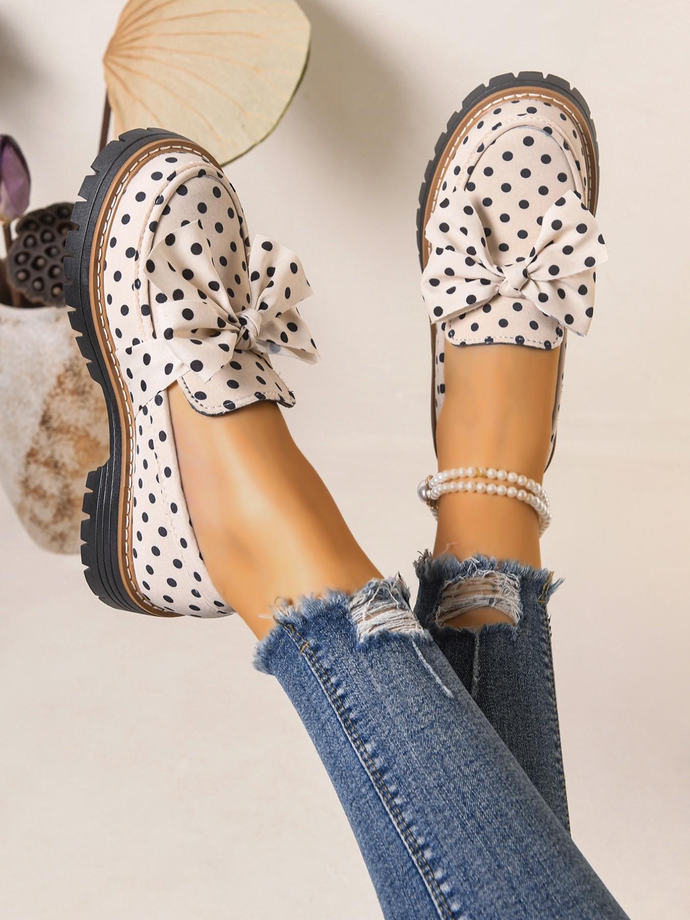 2026 Spring Summer New Zebra Stripe Bow Tie British Style Earl Loafer Slip Ons Thick Sole Small Leather Shoe Chunky Heel Women's Single Shoes