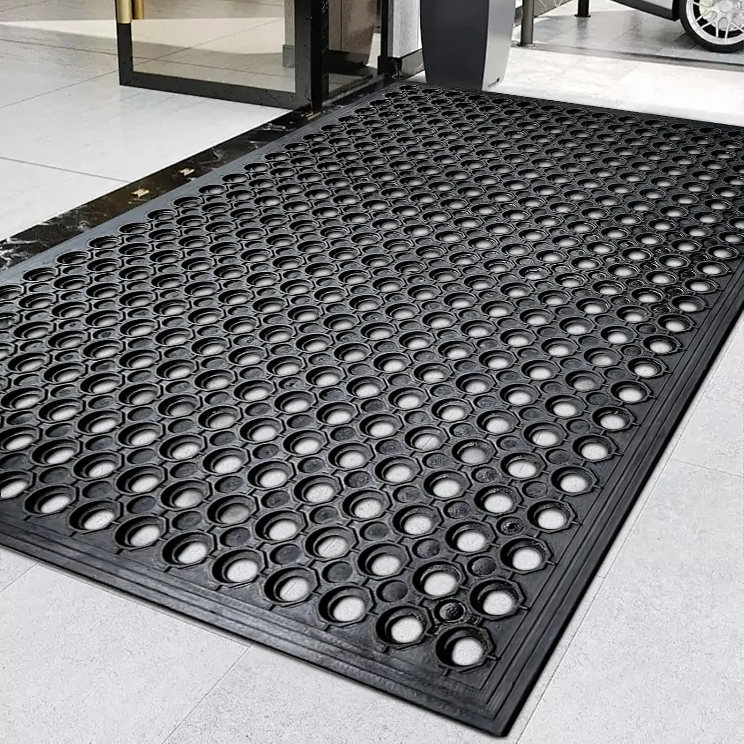 35"X24" Outdoor Rubber Floor Mats Non-Slip Restaurant Mat Commercial Kitchen Heavy Duty Mat Drainage Mats for Garage Garden Indoor Outside Industral Pool Entrance Bar Wet Area