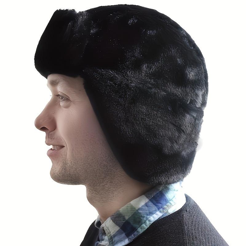 Unisex Faux Wool Ushanka Hat - Plush, Thermal Insulating, with Fold-Down Flaps, Warm Russian-Style Winter Ear Protection, Breathable Cold-Weather Outdoor Trapper, Daily Wear Accessory, Guys Gifts Option, Ushanka Hats