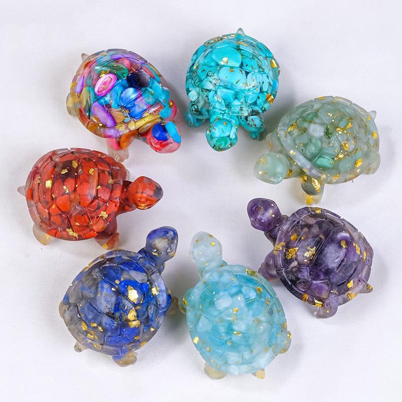 Crystal Chips Turtle Tortoise Home Decoration Natural Healing Crystal Gorgeous Stone Gemstone Jewelry Energy Love Girlfriend Boyfriend Souvenir Valentine Anniversary New Year Christmas Halloween Birthday Gift