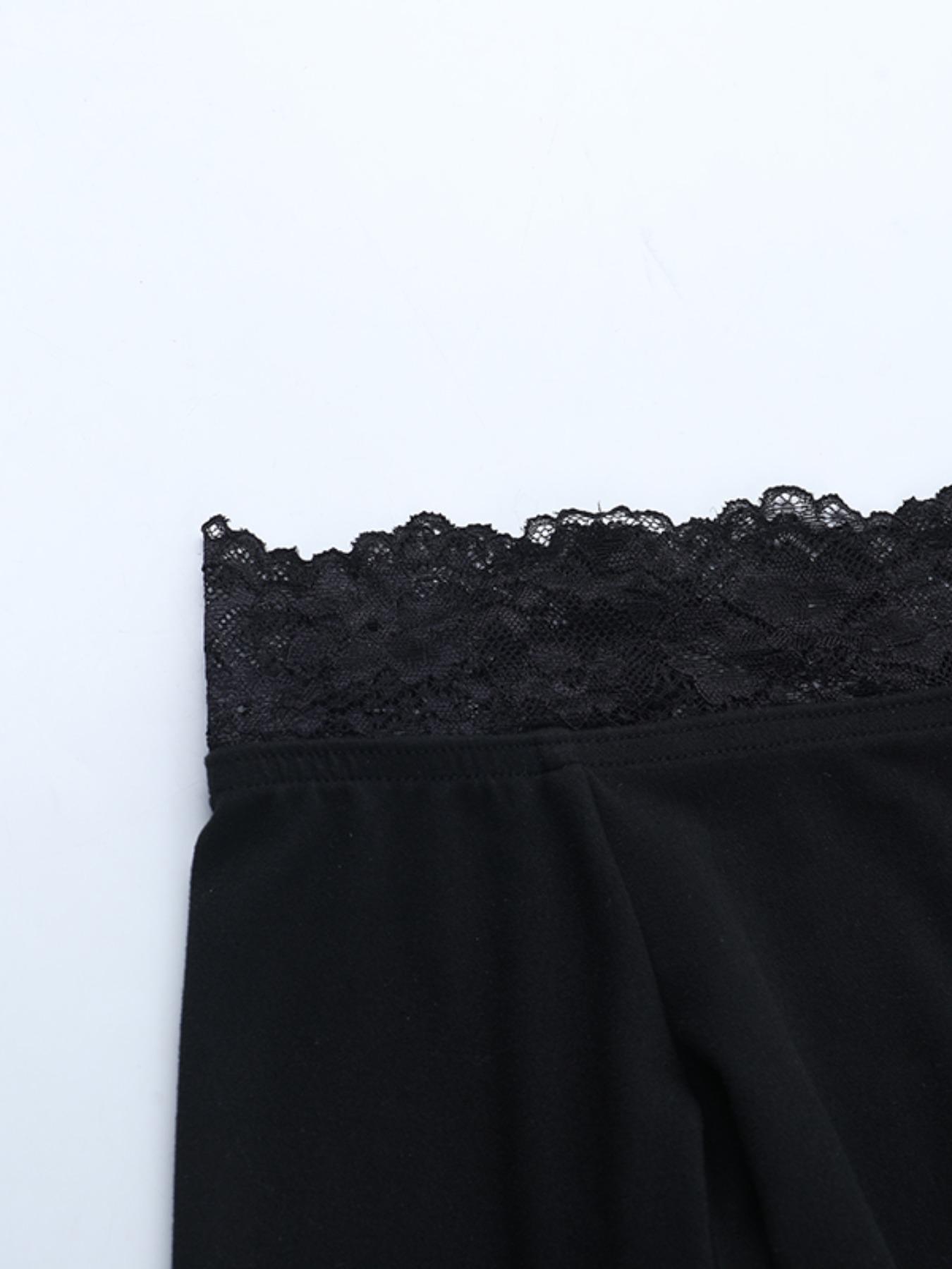 Women's Solid Lace Patchwork One Shoulder Long Sleeve T-Shirt, Sexy Fitted Casual Top, Perfect for Daily Wear Womenswear