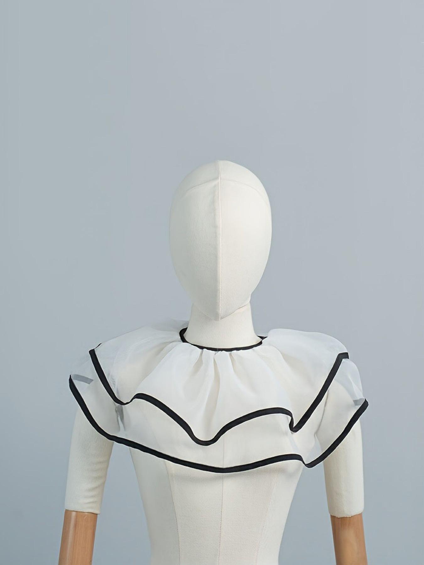 Vintage Court Style Ruffle Fake Collar, Organza Edge Decoration, Versatile High-End Look, Perfect for Any