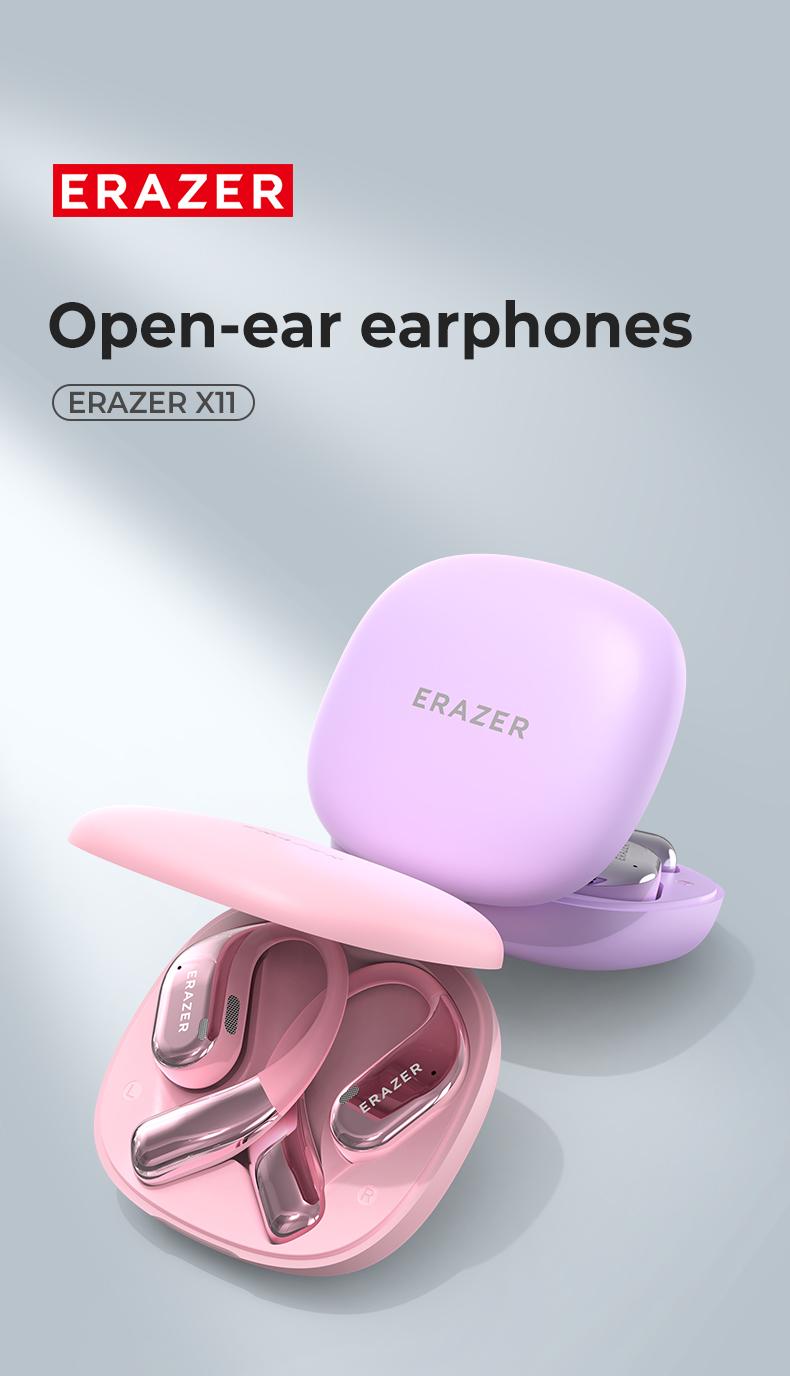 ERAZER X11 True Wireless Open Ear Earbuds Bluetooth 5.4 HIFI Sound Quality Sports Headphones OWS Earbuds Gaming with Low Latency Touch Control IPX5 Waterproof With microphone Earphones
