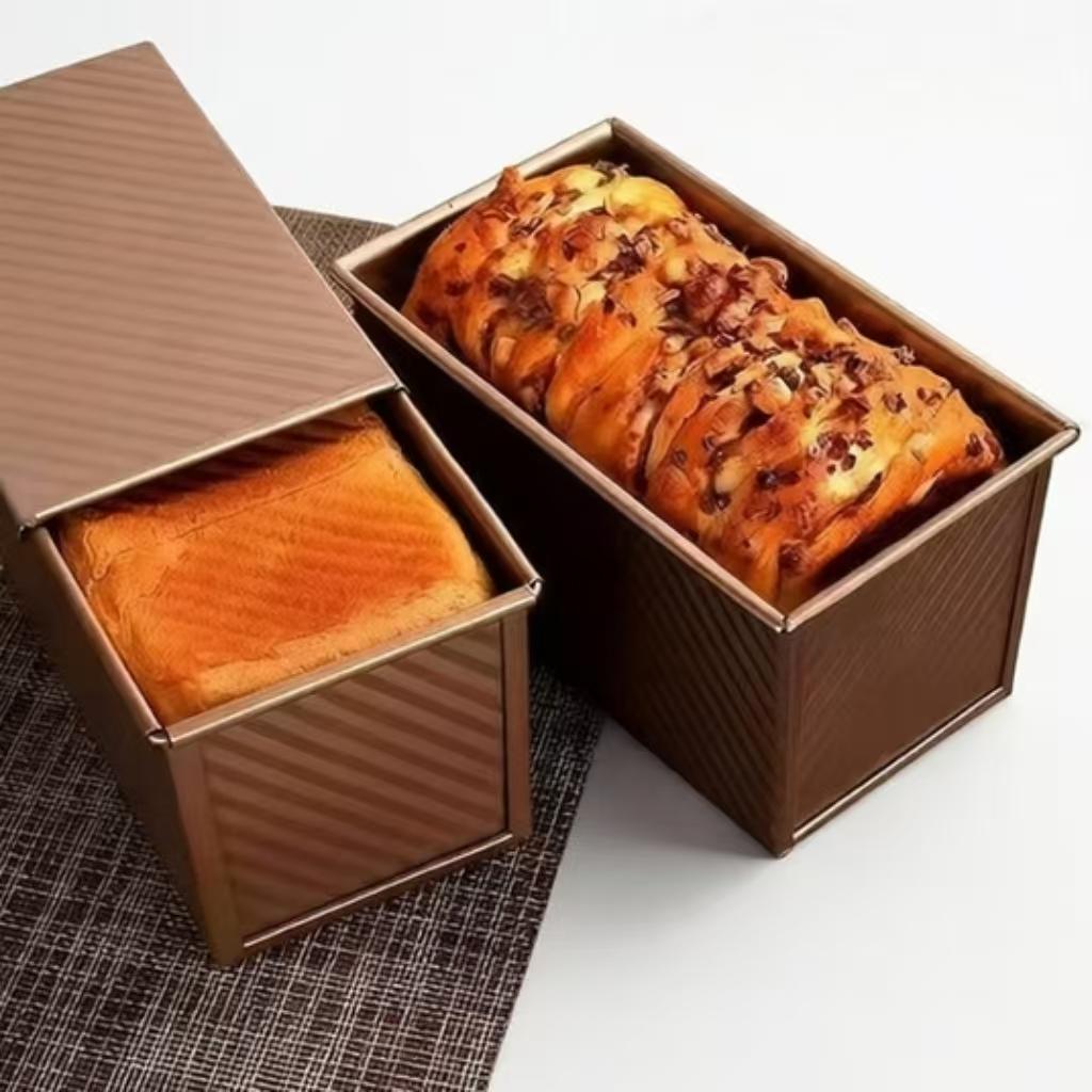 15.87oz  2pack Pullman Bread Pans with Lid, 1LB Capacity Bread Loaf Pan, Non-Stick, Easy Release Sandwich Bread Loaf Pan for Baking Homemade Bread Bakeware Reusable Mold