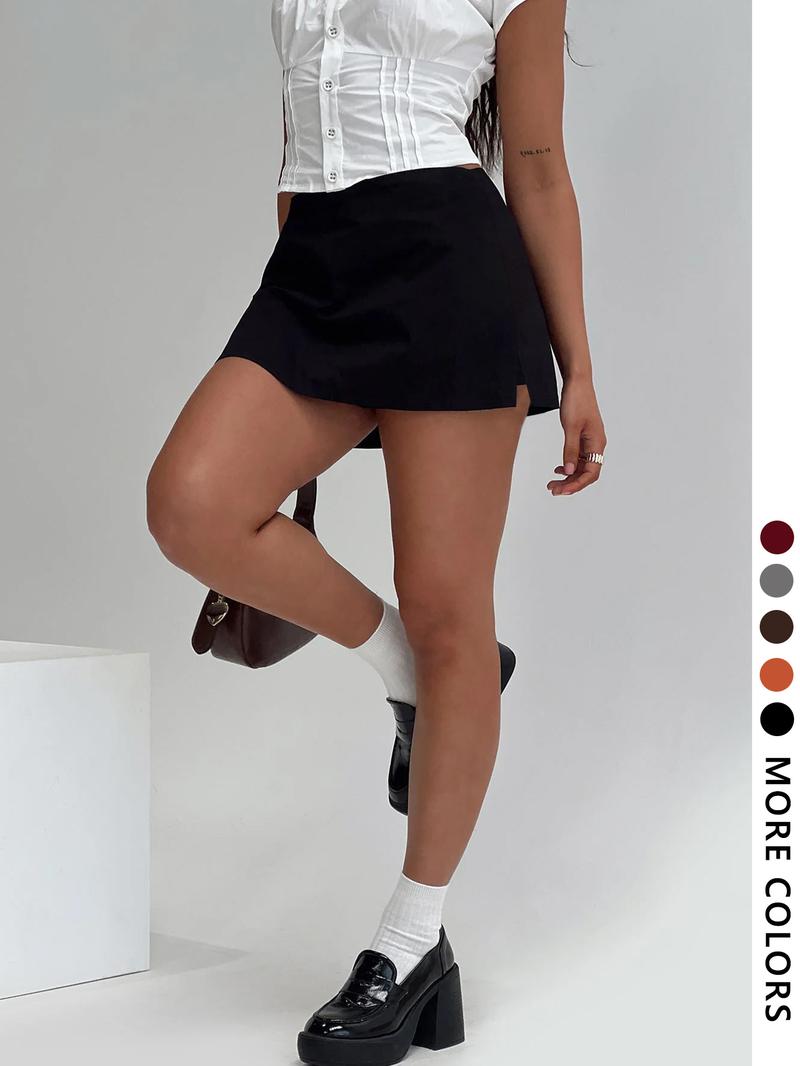 Women's Vintage Style Skirt, Fashion Casual Daily Wear, Natural Texture, Fitted Short Skirt, Perfect for Office and Graduation Season