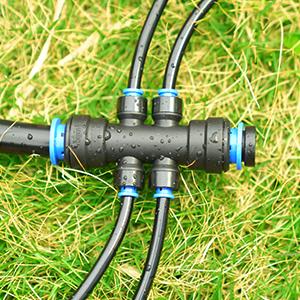 HIRALIY Automatic Drip Irrigation Kits with Water Timer, Quick Connector Garden Watering System with Easy Programmable Hose Timer, Outdoor Watering