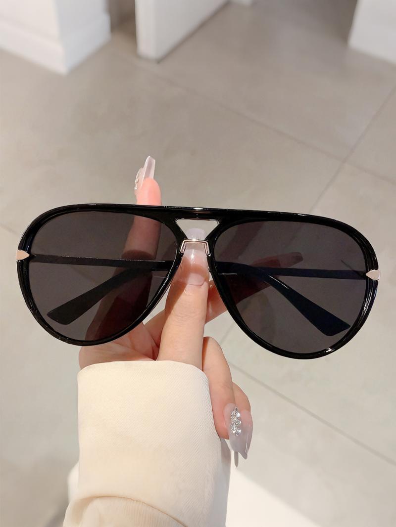 Women's Ombre Tinted Lens Aviator Sunglasses, Aviator Shades, Trendy Casual Sunglasses for Everyday Use, Fashion Accessories for Outdoor Activities