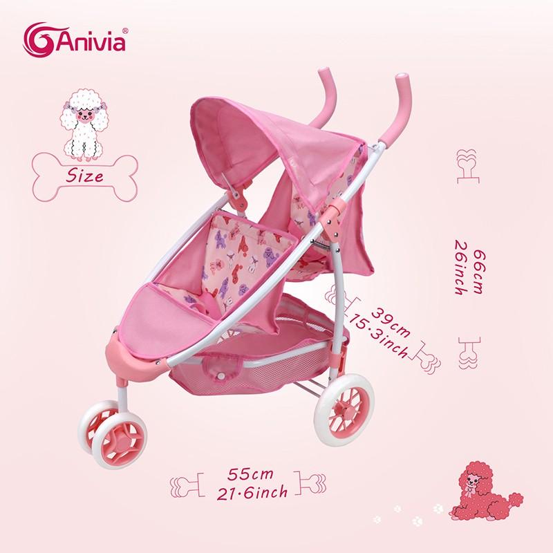 Anivia Brand Doll Stroller, Role Play Toy, Foldable Doll Stroller for Kids Aged 3+, Fits 11-18 Inch Dolls, Silent Wheels, Perfect Gift