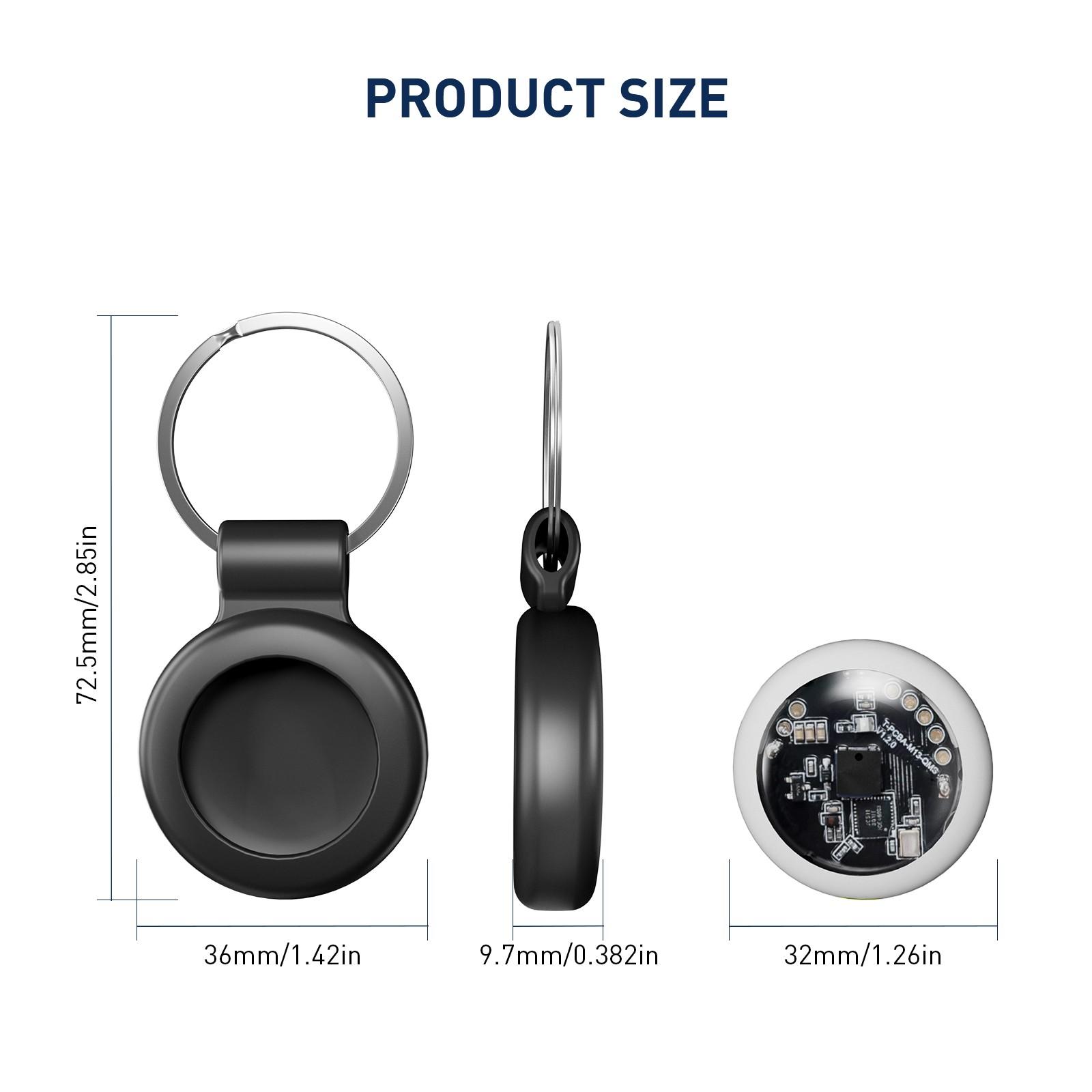 1pcs Transparent Vehicle Tracker with High-Quality Keychain Case, Global Tracking, Supports Apple Find My iOS System, Suitable for Cars Bikes Pets Luggage