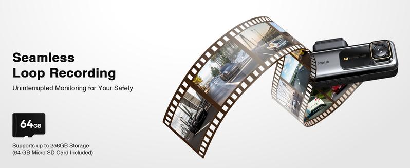 Botslab 4K Dash Cam Front and Rear 170° Ultra Wide Dashcam with ADAS Night Vision 24/7 Parking Mode IMX415 Sensor WDR 5G/2.4G WiFi Built-in GPS Loop Recording Dashboard Camera Recorder Free 64GB SD Card