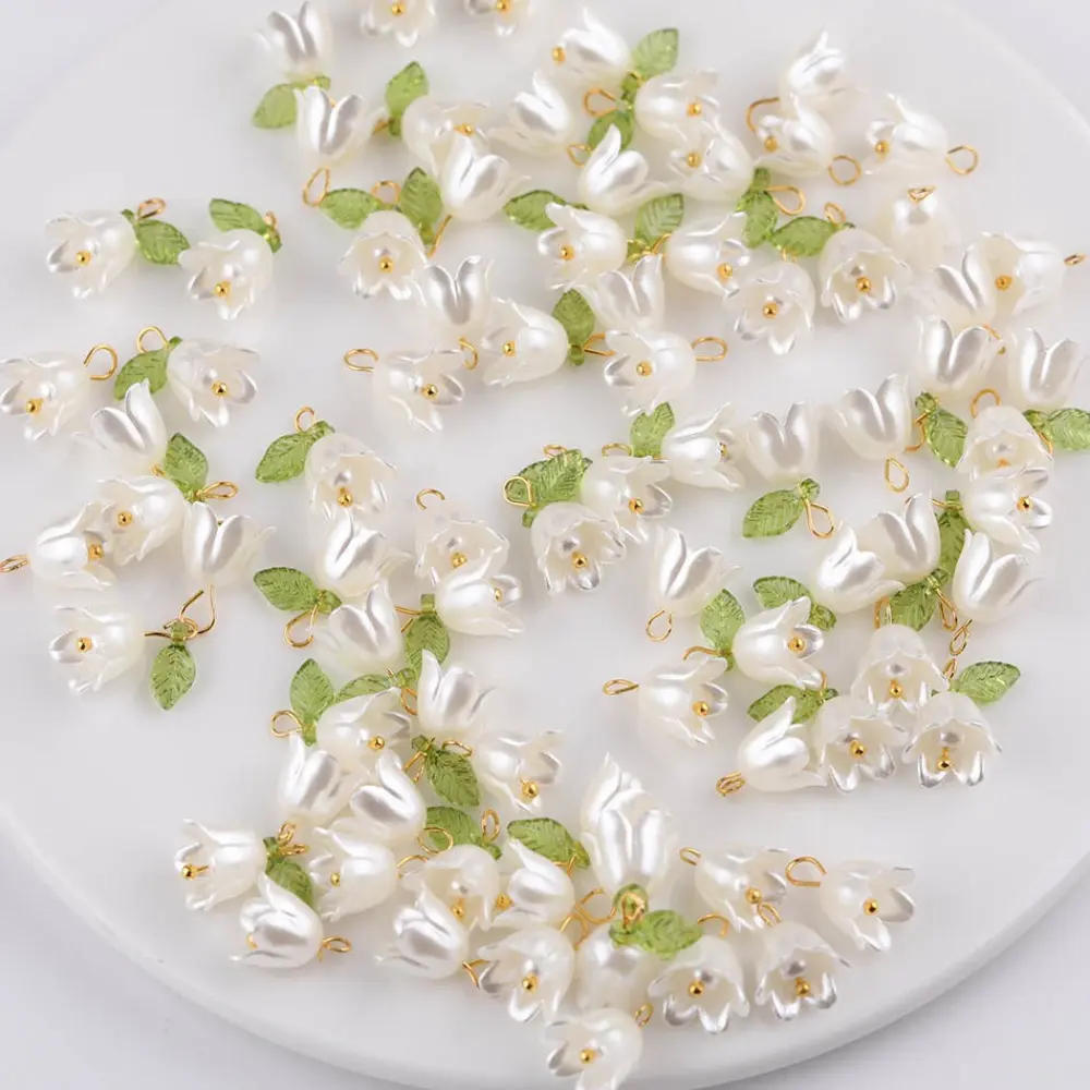 31pcs Small Fresh Lily of the Valley Bud Pendant DIY Handmade Bracelet Necklace Pendant Jewelry Material Accessories