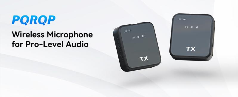 PQRQP 3 in 1 Wireless Lavalier Microphones for iPhone, iPad, Android, Camera, USB-C Microphone, 7-Hour Battery, Mini Microphone with Noise Reduction for Video Recording, Vlog Audio Amplifier Smartphone