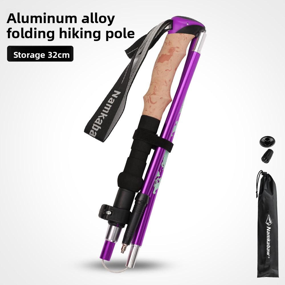 Namkabaw Ultra Light 6061 Aluminum Alloy Hiking Cane Foldable Hiking Cane Outdoor Hiking Cane
