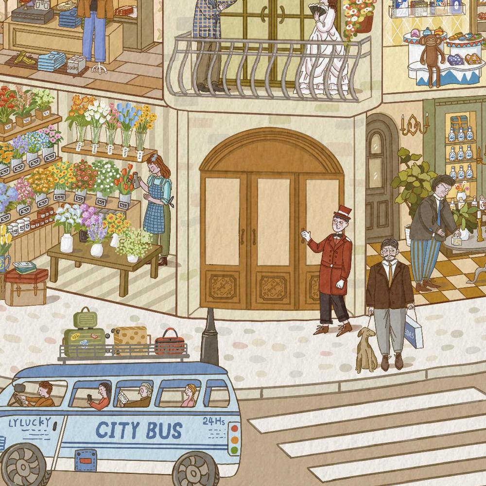 Miniature Cartoon Supermarket Building Diorama Scenery Stickers, 300+ Adorable Mall Front Shop Scenes Stickers for DIY Crafts, Scrapbooking Stickers, Special Gift, and Sticker Collection Books, Immersive Landscape Stickers