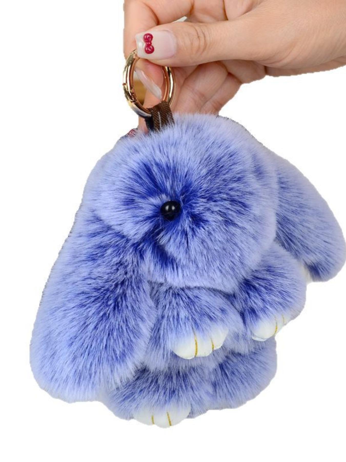 Handmade Cute Bunny Plush Keychain, Adorable Knitted Design, Perfect for Car, Bag, Phone, Fuzzy Keychain, Ideal Gift for Holidays & Birthdays