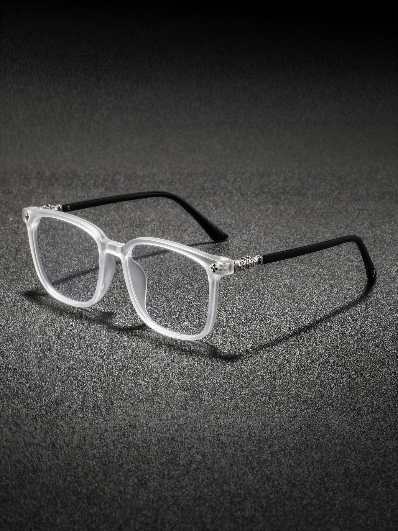 Men's PC Square Frame Glasses, Simple Casual High-End Fashion, Classic Sand Frames, Trendy Style, Square Eyed Glasses, Square Eyeglass Frame, Square Frame Eyewear, Fashionable Frames Glasses, Trendy Casual Eyeglasses
