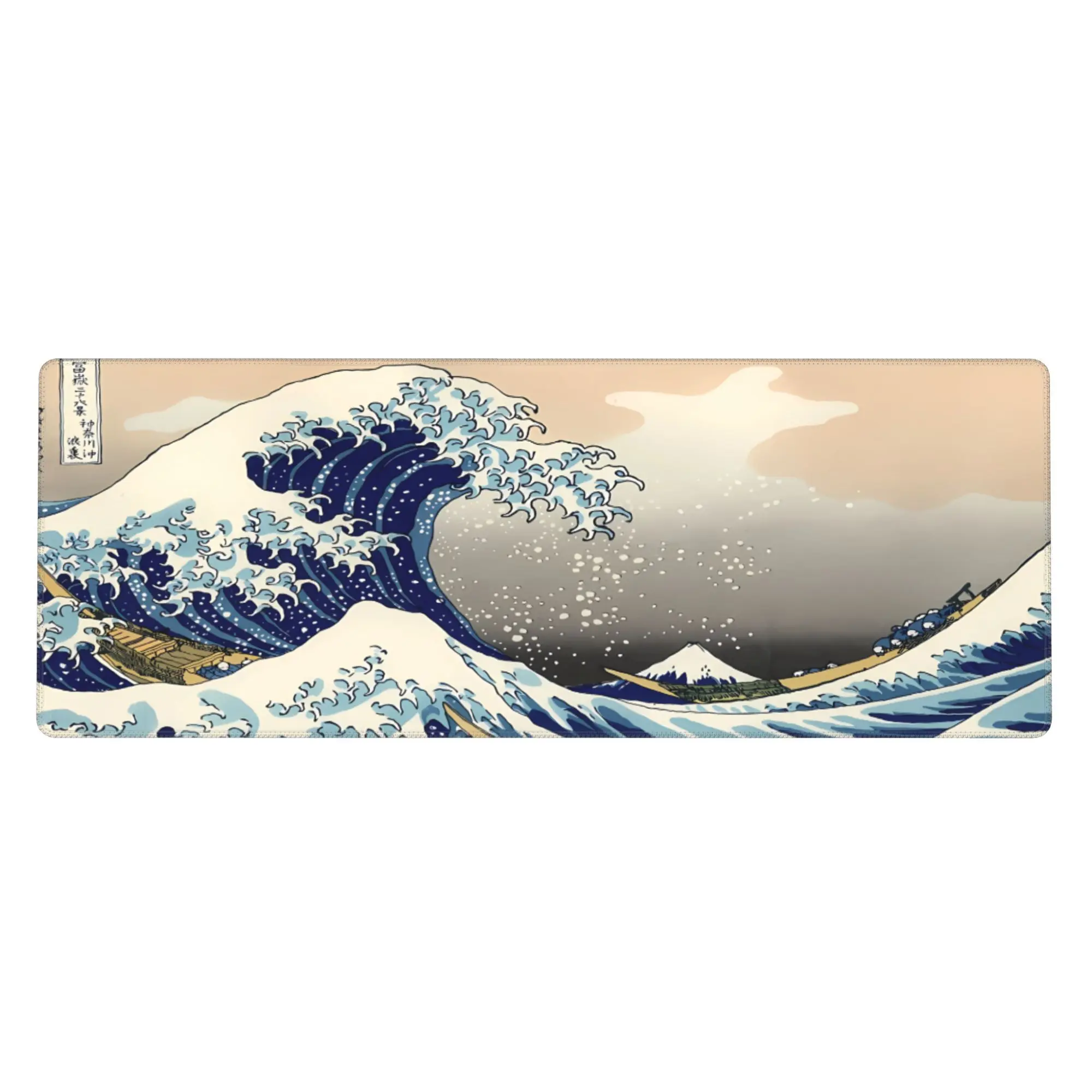 Japanese Great Wave Large Printed Mouse Pad for Desk, Extended Gaming Mouse Mat with Smooth Surface and Non-Slip Rubber Base, Oversized Desk Pad for PC, Laptop, Office, Home, Gaming Setup and Everyday Workstation