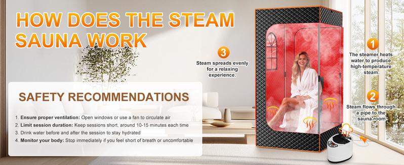 Lilypelle Upgraded 2 Person Portable Sauna Box, Extra Large Portable Steam Sauna for Home,Personal Sauna Tent Full Body with 2 Steamers, 2 Folding Chair,Remote Control