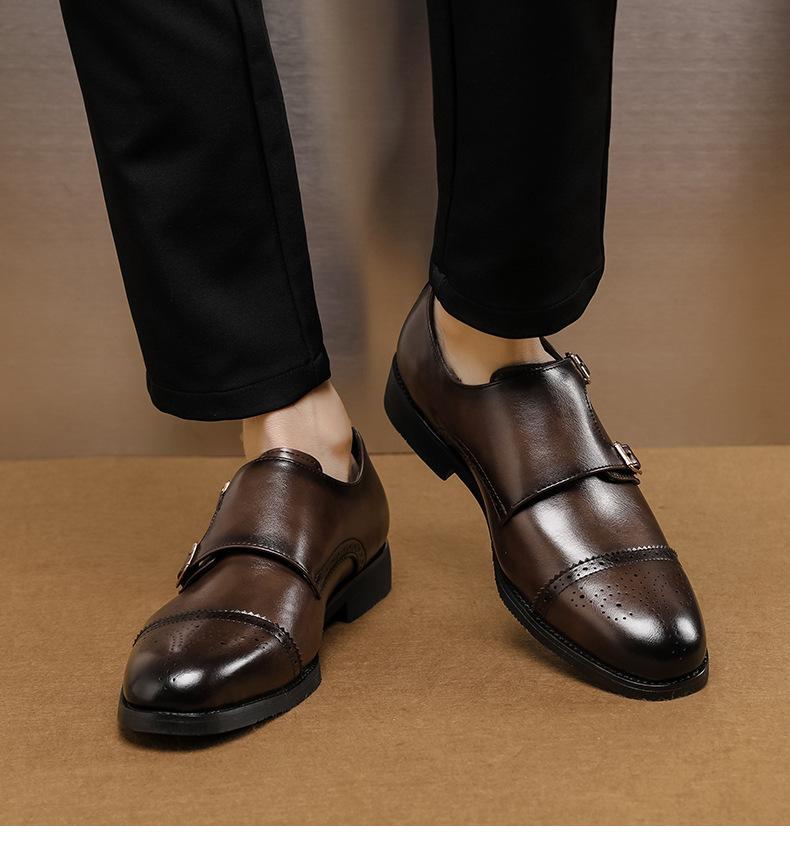 Bdhjydb Slip-on Pointed-toe Casual Men's Dress Shoes, Low-top Buckle Loafers, Stylish Designer Shoes