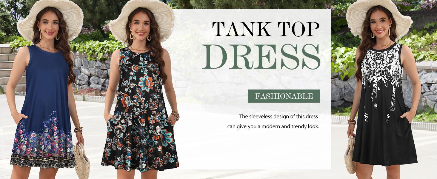 JOLIGAL Womens Summer Dresses Casual Sleeveless Tshirt Sundress Beach Cover Up with Pockets Loose Tank Dress 2026