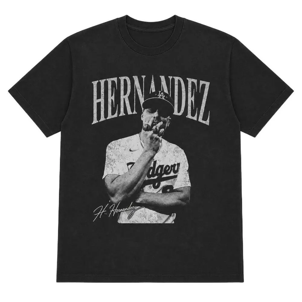 K Ike Hernandez showing his ring — Hernandez LA baseball comfort colors shirt Casual Crewneck