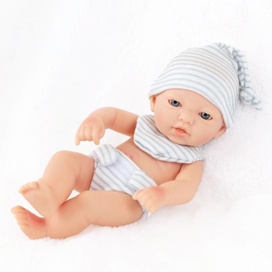 7 Inch Mini Reborn Doll, 1 Set Realistic Newborn Doll with Clothes & Hat, Soft Touch Waterproof Doll, Perfect Soft Cuddly Gift for Children, Lifelike Newborn Doll