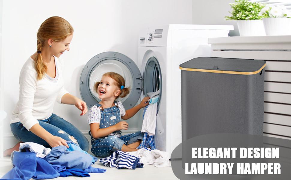 Hampers for Laundry Basket with Lid,145L/160L Extra Large Laundry Hamper 3 Section Dirty Clothes Hampers for Laundry Divided Laundry Basket Organizer for Bedroom,Laundry Room,Dirty Clothing Hamper,Beige,Black collapsible tall