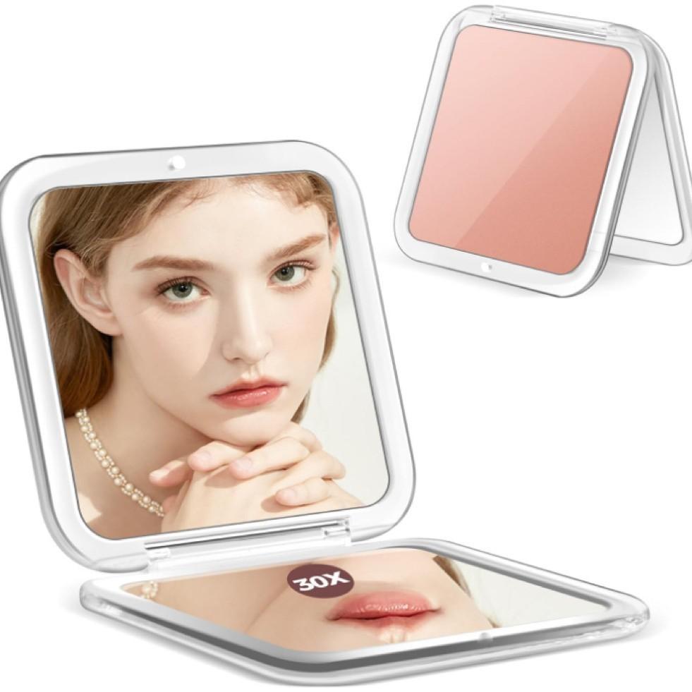 2026 New Dual-Sided Mirror Flat Mirror & 30x Magnifying Mirror, Compact Makeup Mirror, Travel Pocket Mirror, Christmas Gift for Girls