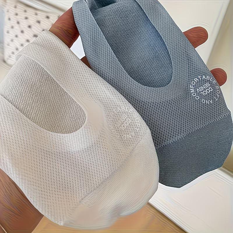 4 Pairs Women's Breathable Mesh No-Show Socks with Silicone Grip, Ultra-Thin Non-Slip Crew Socks, Perfect Gift for Casual Wear