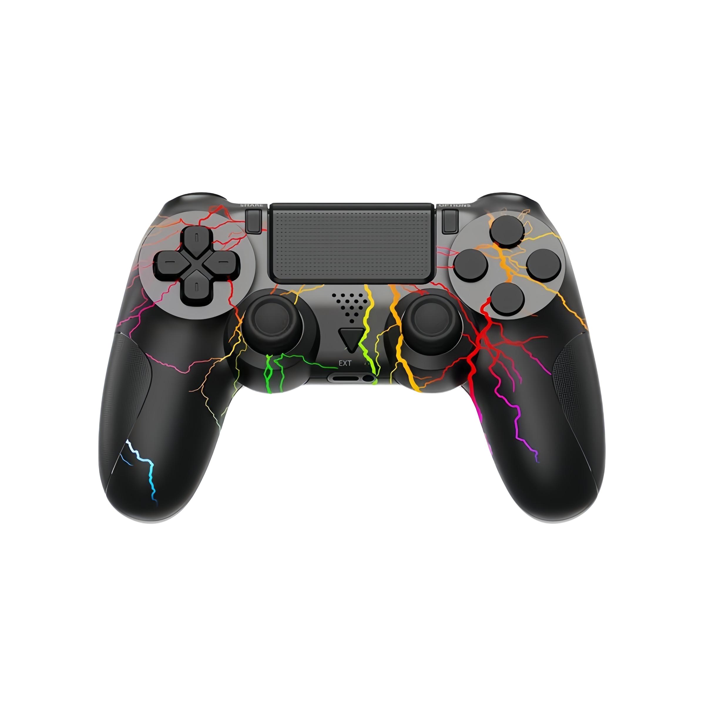 2026 Latest Ps4 Wireless Controller, Limited Edition, Lightning Design, Vibration Feedback, Six-Axis Gyro, 360° Joystick, Compatible with Ps4