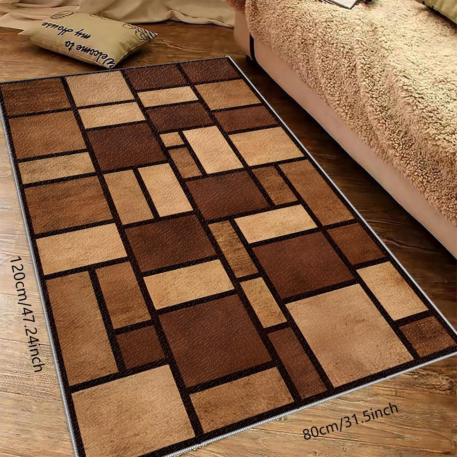 1PC Rectangular Tiled Area Rug, Easy to maintain, easy to clean, machine washable carpet floor mat, Suitable for all seasons, Home decoration, suitable for living room, bedroom, dining room, hallway, balcony, Room Decor