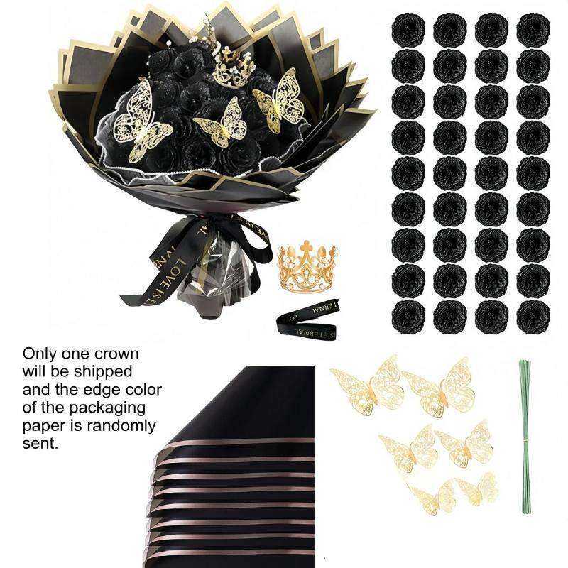 🌹Valentine's Flash Rose Bouquet Making Kit, 36pcs Artificial Roses, Decorative Artificial Flower, DIY Handmade Decorative Ornament, Home Room Decor, Romantic Gift for Weddings, Anniversaries