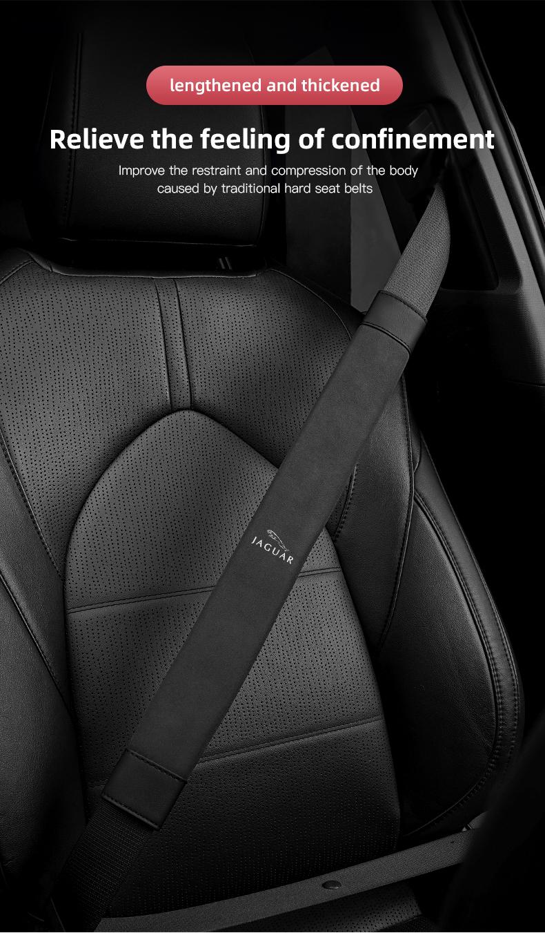 2Pcs Car Seat Belt Safety Shoulder Covers Car Accessories For Jaguar F-Pace F-Type XF XJ XE I-Pace E-Pace XEL XFL S-Type XFR XKR X-Type
