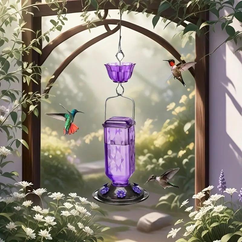 Outdoor Hanging Hummingbird Feeder, 26oz Leak-Proof Nectar Feeder, 6 Feeding Ports, Ant Barrier, Garden Decor, Best Holiday Gift