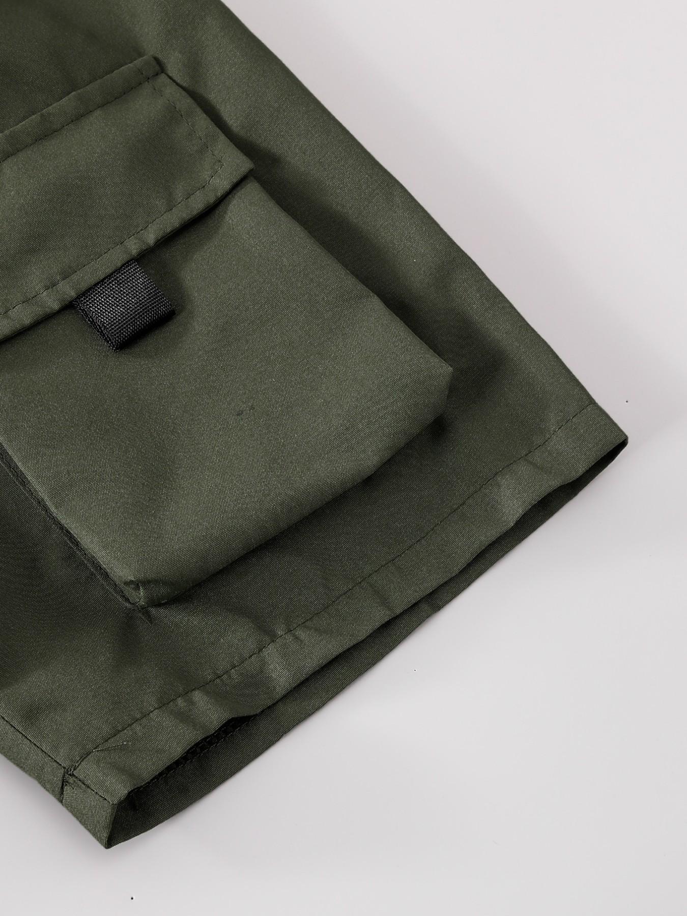 Boys' Summer Fashion Set, Casual Round Neck Short Sleeve T-Shirt with Pocket Design, Cool Breathable Outdoor Wear, 2-Piece Set