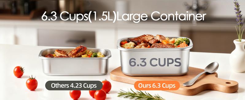 Cordless Electric Heated Lunch Box, 1.5L - 6.3Cups 20000mAh Rechargeable Battery Powered with Automatic Heating, Smart Timer, BPA Free,Including Spoon, Insulated Carry Bag, Removable Tray Divider