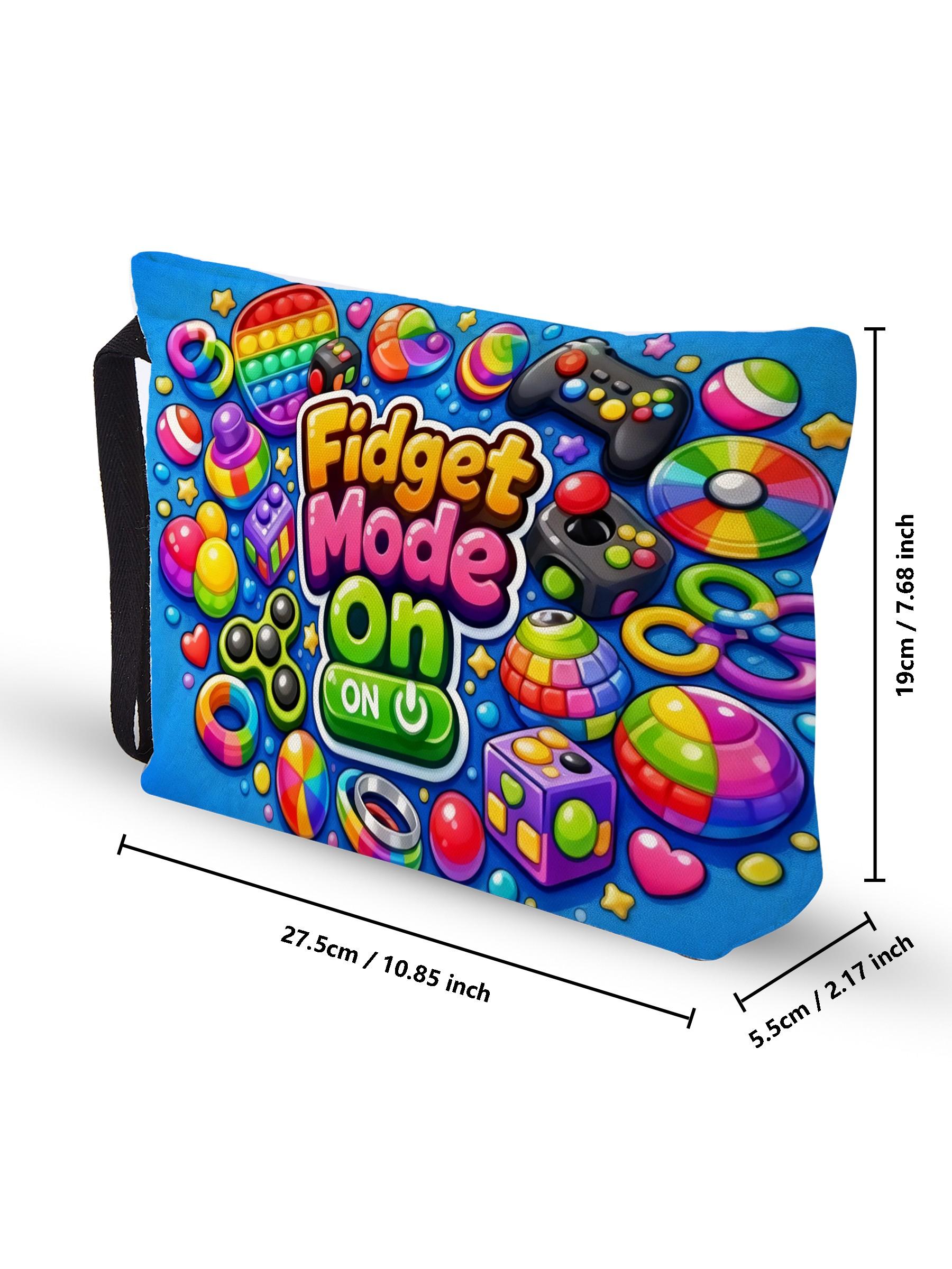 “Fidget Mode On Canvas Pouch – Versatile Storage for Cosmetics, Chargers, Snacks, Small Tools & Essentials | Thoughtful Gift for Fidget Toy Lovers, Women, Friends, Colleagues, Partners | Perfect for Birthdays, Christmas, Valentine’s Day, Mother’s Day, Tha