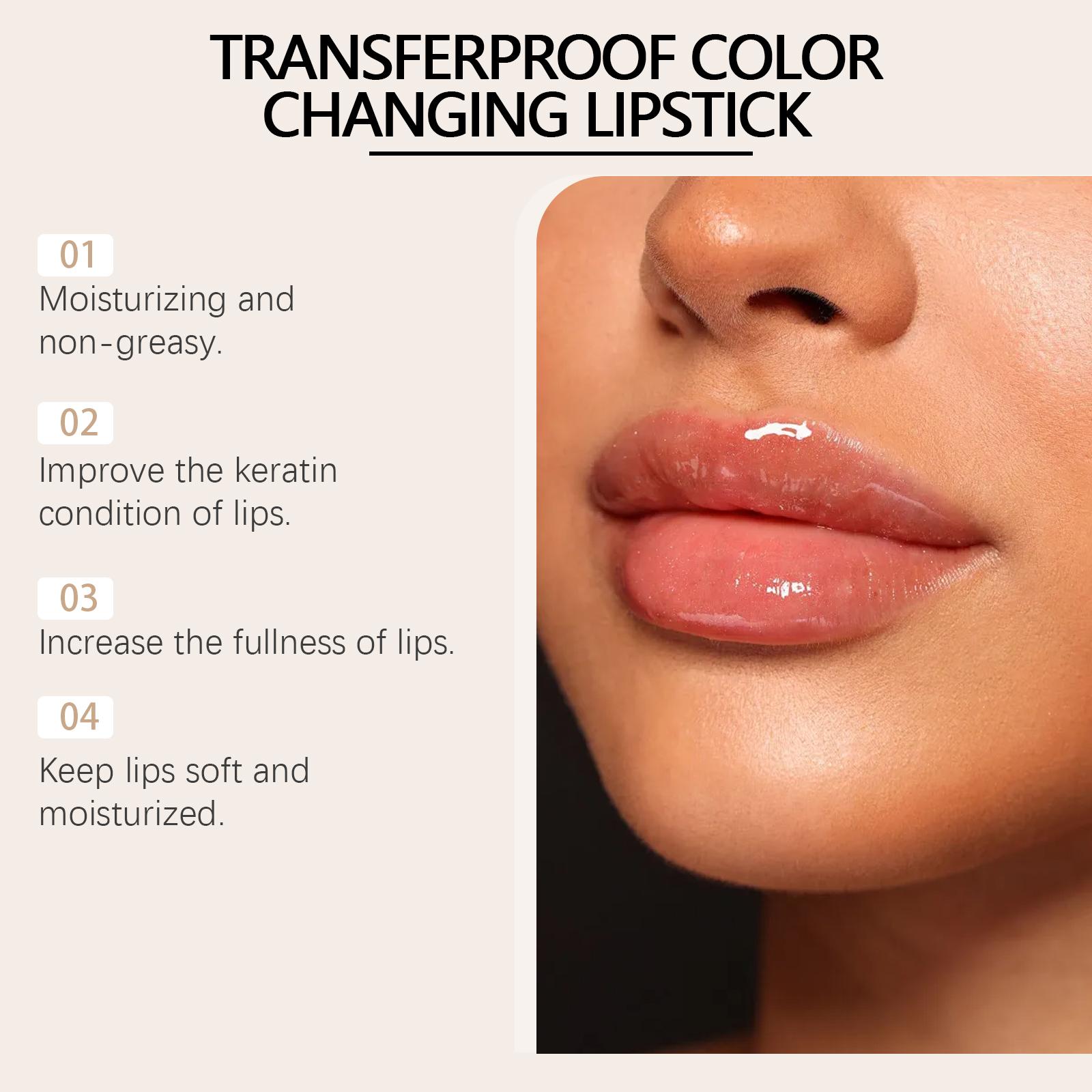Transferproof Color Changing Lipstick,Gold Crystal Color Changing Lipstick,Long Lasting 24 Hours Moisturizing Glossy Shine Lip Gloss for Women Transferproof Color Changing Lipstick,Gold Crystal Color Changing Lipstick,Long Lasting 24 Hours Moisturizing Glossy Shine Lip Gloss for Women