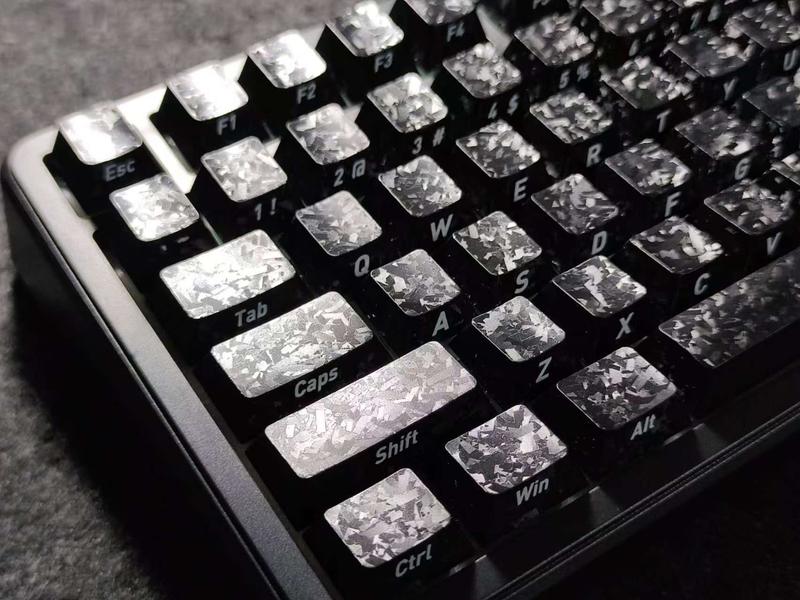 Carbon Fiber Side Engraved Keycaps 119 Keys Wooring Bee Magnetic Axis Compatible Mechanical Keyboard Universal Fit