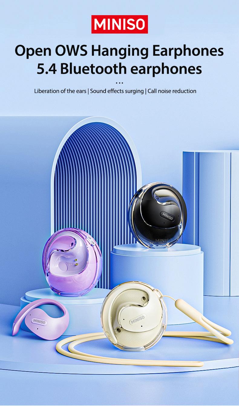 MINISO X15 Pro Earphone Wireless Bluetooth 5.4 OWS Waterproof Sport Headsets Noise Reduction Headphones with Mic