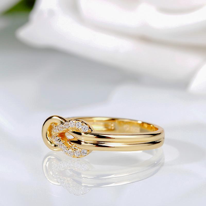 Jeulia Knot Design Sterling Silver Ring 925 Anniversary Birthday Daily Engagement Wedding Elegant Casual Rings for Her Women Girls with Jewelry Box wedding set