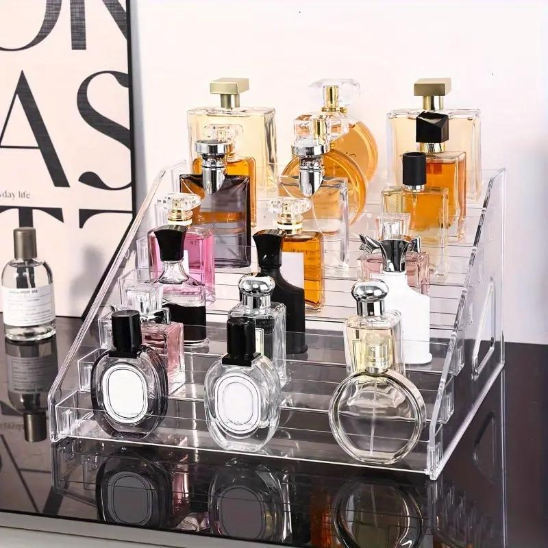 Multi-layer Perfume Storage Rack, 1 Count Transparent Acrylic Perfume Display Stand, Desktop Makeup Organizer, Home Organizer for Perfume & Cosmetics, Boxes, Container