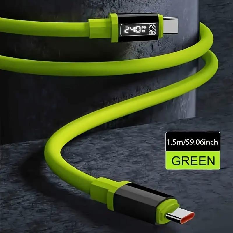 240W Fast Charging Cable, Mobile Data Cable, Smart Quick Charge, High-Power Fast Charging, Super Fast Charge, Compatible with Apple Type-C Charging Smartphone Cellphone