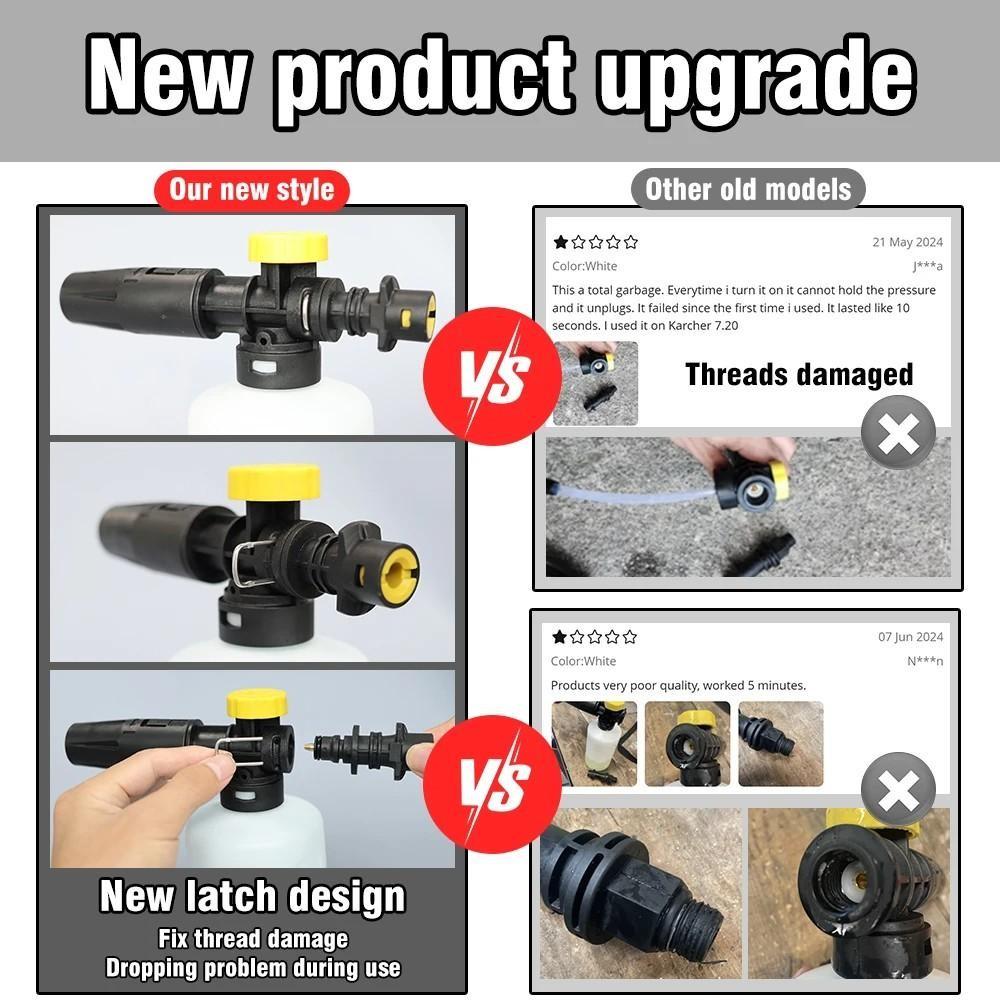 Adjustable Foam Cannon Kit for Karcher K2-K7, High Pressure Washer Foam Lance, Car Wash Nozzle, Car Cleaning Accessory