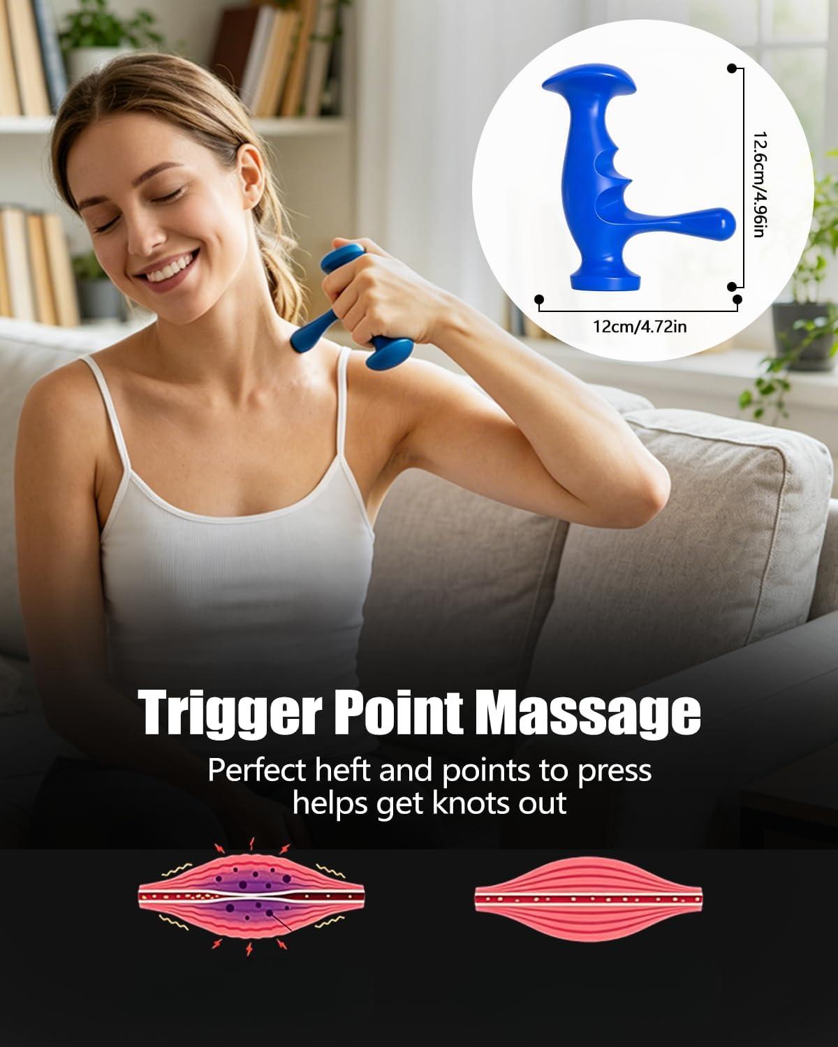 3PCS Body Care Products Trigger Point Deep Tissue Massage Tools Set - 100g Travel Size Thumb Saver, 3-Legged Knobs for Back Pain & Stress Relief, Full Body Fascia Release Equipment, Deep Tissue Massage Tools And Equipment.