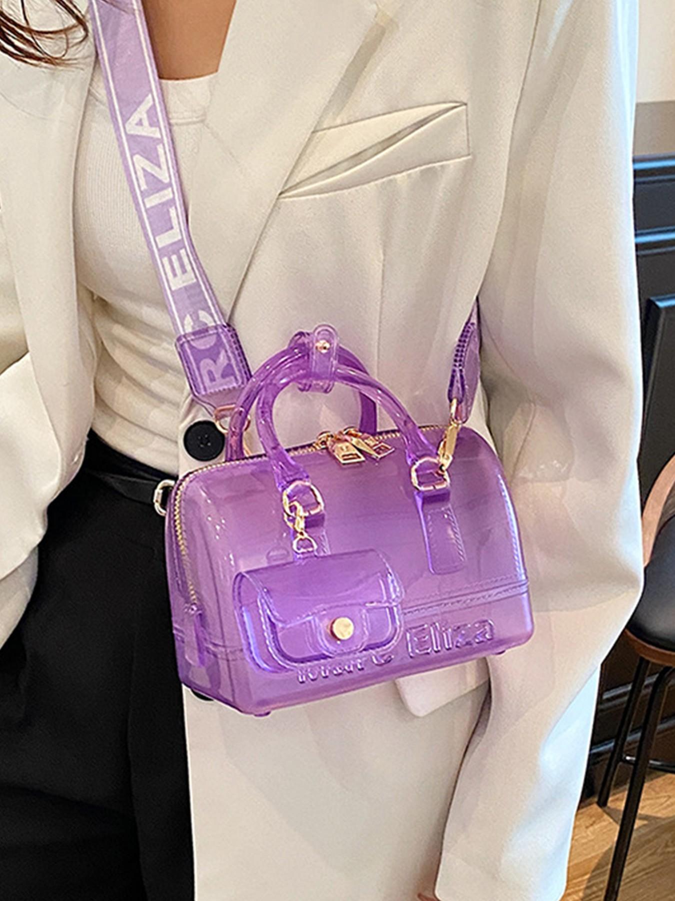 Fashionable 2026 Summer New PVC Transparent Jelly Handbag, Women's Mini Crossbody Bag with Earphone Pouch, Multiple Colors Available, Ideal for Students