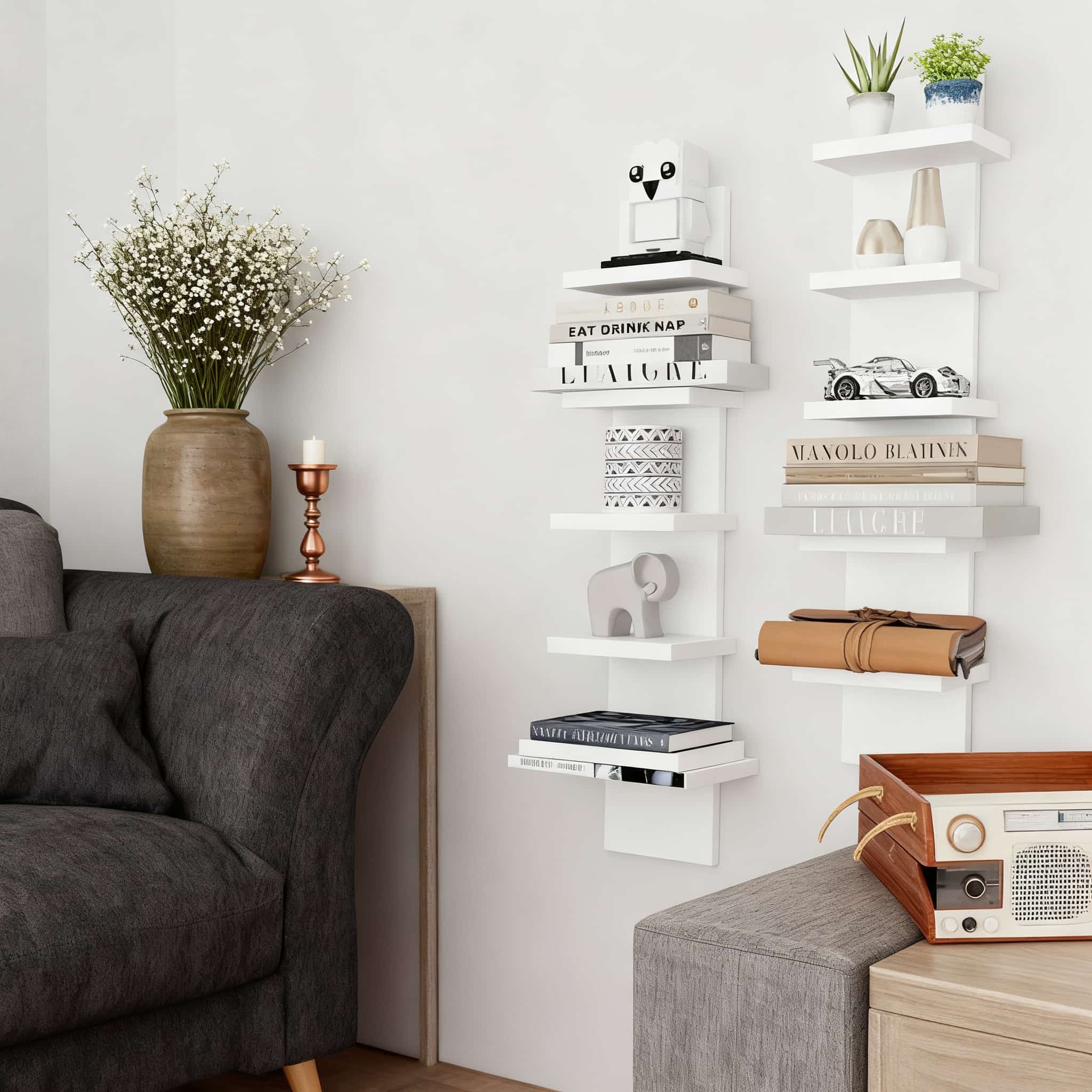 Pure Multi-Layer Wall-Mounted Storage Rack, Warm Light Compatible, Versatile Use, Clean Design, Practical and Reliable